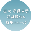 拡大・移動表示記録操作も簡単スムーズ