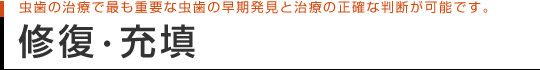 虫歯の治療で最も重要な虫歯の早期発見と治療の正確な判断が可能です。 修復・充填